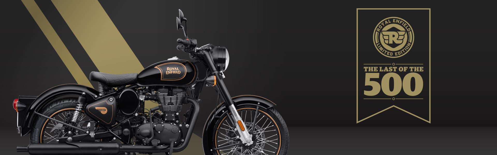 Royal Enfield launches The Classic 500 Tribute Black A commemorative End of Production Limited Edition motorcycle. A D Motorcycles