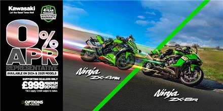 Ninja ZX-4RR and Ninja ZX-6R now available with 0% HP and 3.9% PCP APR Representative