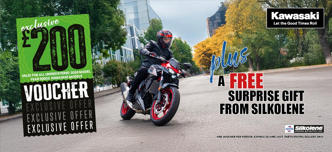 Get a free gift with Kawasaki and Silkolene!