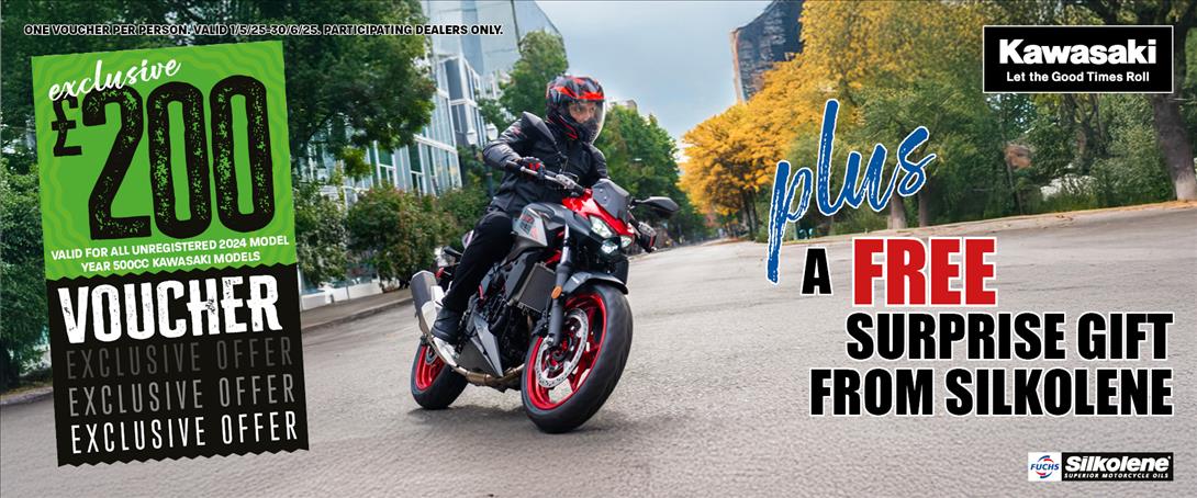 Get a free gift with Kawasaki and Silkolene!