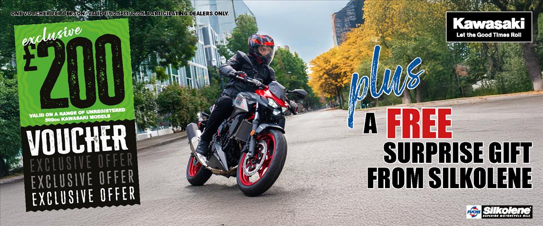 Get a free gift with Kawasaki and Silkolene!