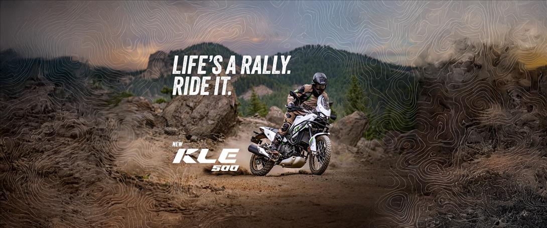 The New KLE500: Life's a Rally, Ride it.