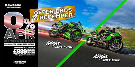 Ninja ZX-4RR and Ninja ZX-6R now available with 0% HP and 3.9% PCP APR Representative