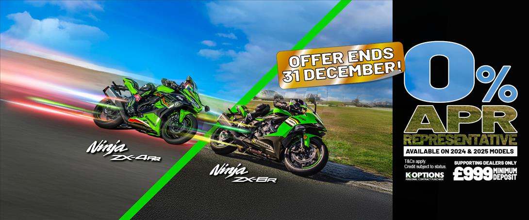 Ninja ZX-4RR and Ninja ZX-6R now available with 0% HP and 3.9% PCP APR Representative