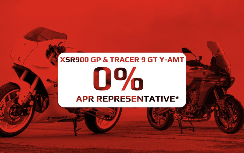 0% APR Representative* on the XSR900 GP & Tracer 9 GT Y-AMT