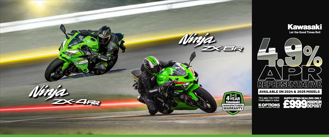 Ninja ZX-4RR and Ninja ZX-6R now available with 0% HP and 3.9% PCP APR Representative