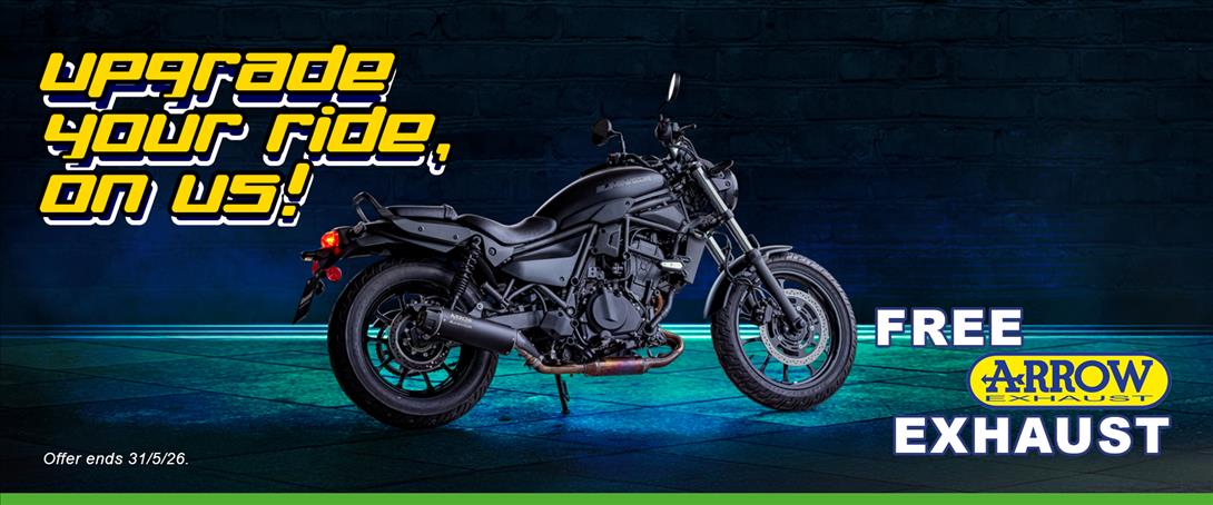 Cruise away with a free Arrow exhaust!