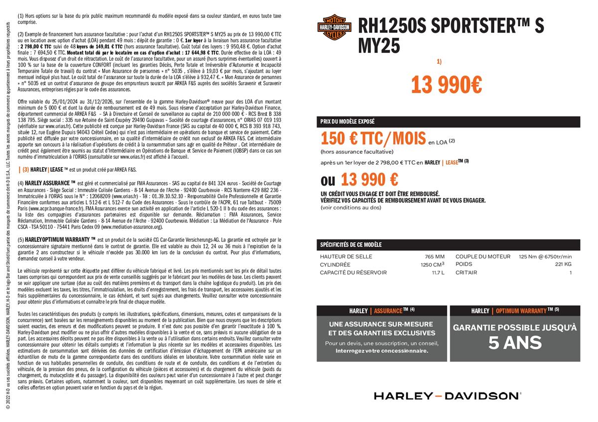 2026 HARLEY-DAVIDSON SPORTSTER 1250