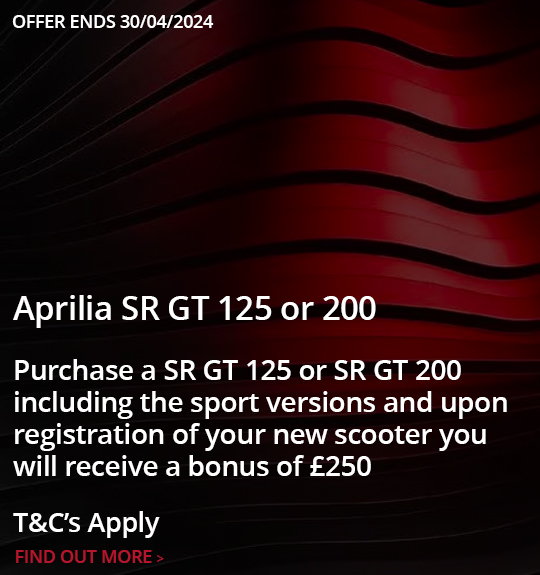 Aprilia SR GT 125 or 200 Promotion