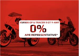 0% APR Representative* on the XSR900 GP & Tracer 9 GT Y-AMT