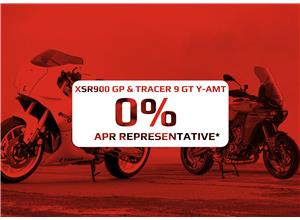 0% APR Representative* on the XSR900 GP & Tracer 9 GT Y-AMT