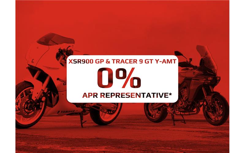 0% APR Representative* on the XSR900 GP & Tracer 9 GT Y-AMT