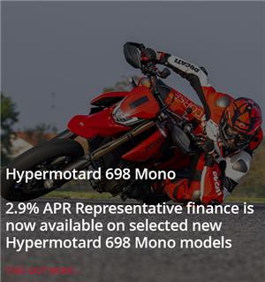 Hypermotard 698 Mono and RVE are available with 2.9% APR