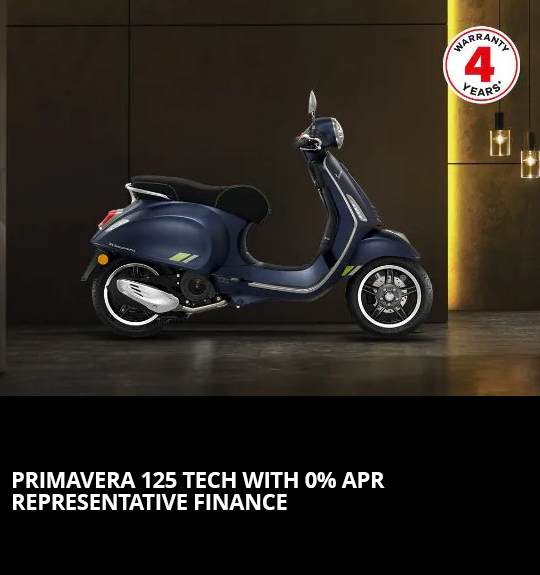 PRIMAVERA 125 TECH WITH 0% APR REPRESENTATIVE FINANCE