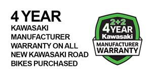Enjoy four years warranty with all new Kawasaki's! 