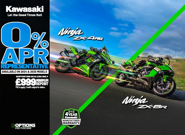 Ninja ZX-4RR and Ninja ZX-6R now available with 0% HP and 3.9% PCP APR Representative