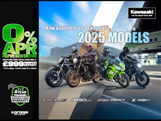 Enjoy 0% APR on HP and 5.9% PCP APR Representative on a wide range of Kawasaki machines!