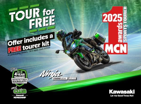 Tour for Free with the award winning Ninja 1100SX!