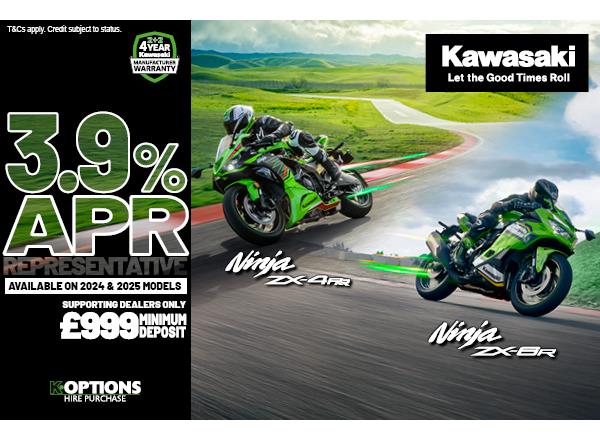 Ninja ZX-4RR and Ninja ZX-6R now available with 3.9% HP and 5.9% PCP APR Representative