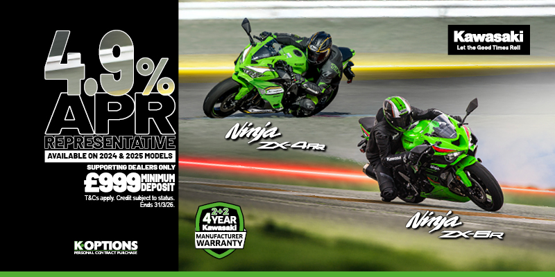 Ninja ZX-4RR and Ninja ZX-6R now available with 0% HP and 3.9% PCP APR Representative