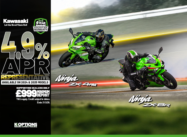 Ninja ZX-4RR and Ninja ZX-6R now available with 0% HP and 3.9% PCP APR Representative
