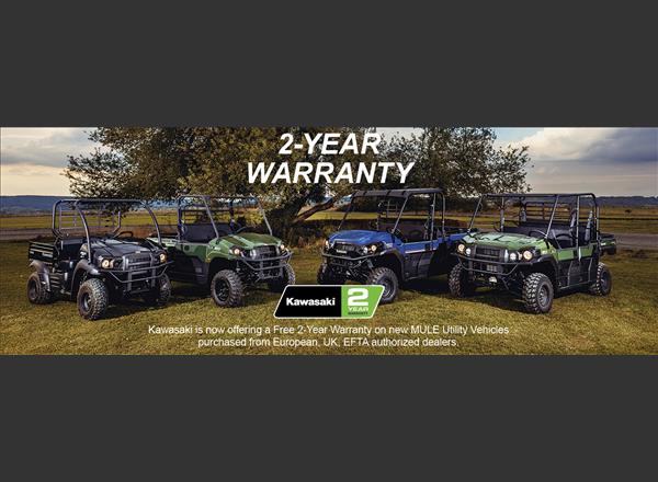 Kawasaki offers 2-year warranty on MULE utility vehicles