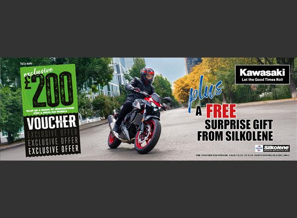 Get a free gift with Kawasaki and Silkolene!