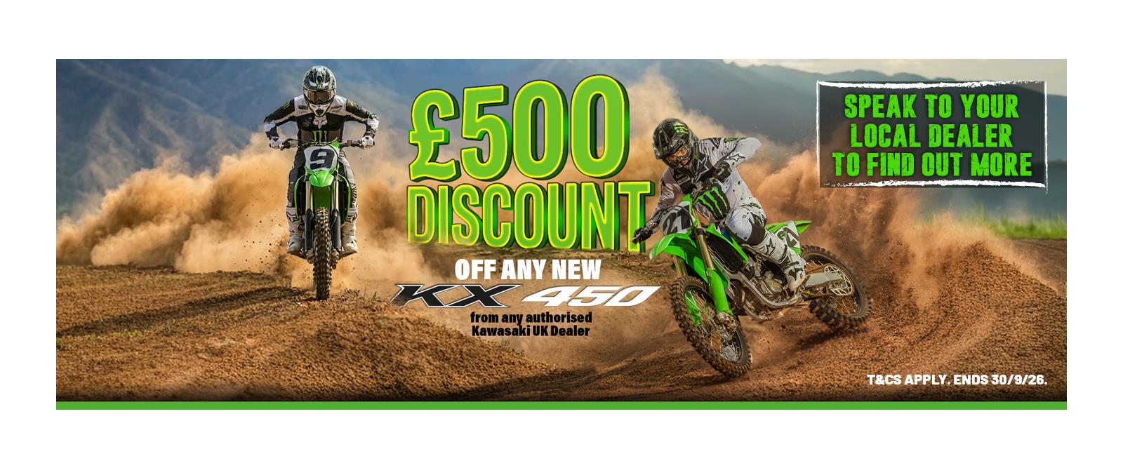 Save £500 This Summer Off The MXGP-Conquering Kawasaki KX450!
