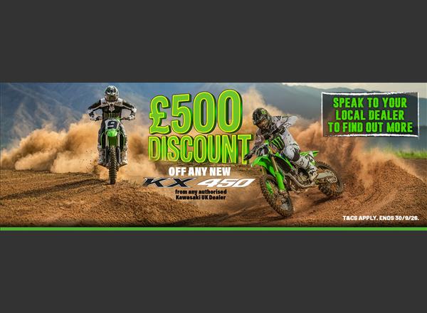 Save £500 This Summer Off The MXGP-Conquering Kawasaki KX450!