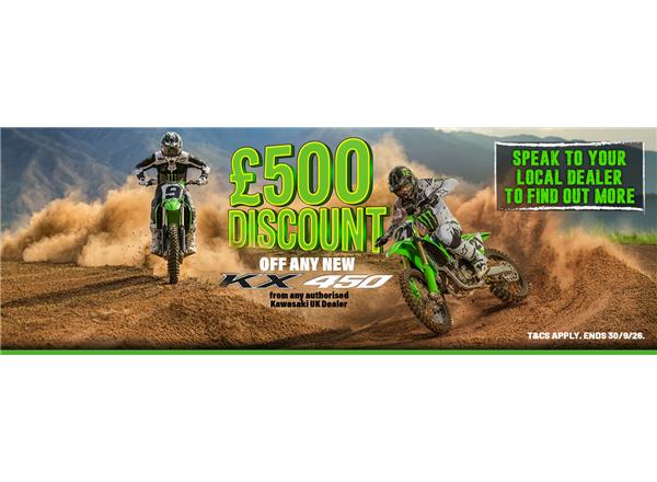 Save £500 This Summer Off The MXGP-Conquering Kawasaki KX450!