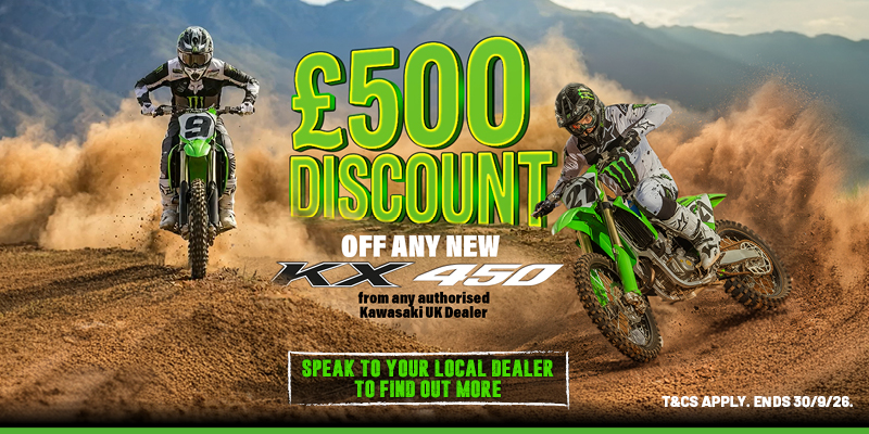 Save £500 This Summer Off The MXGP-Conquering Kawasaki KX450!