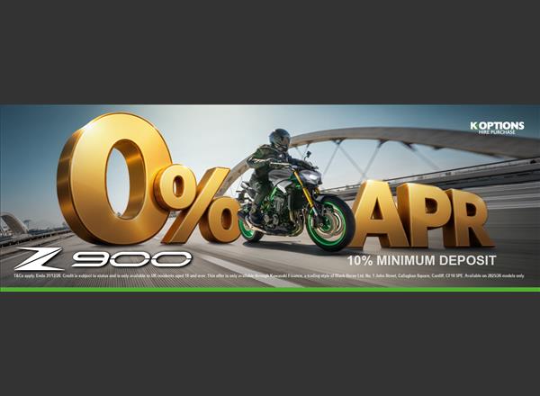 Enjoy 0% finance on the Supernaked Kawasaki Z900
