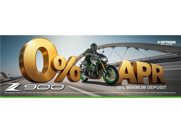 Enjoy 0% finance on the Supernaked Kawasaki Z900