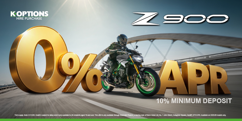Enjoy 0% finance on the Supernaked Kawasaki Z900