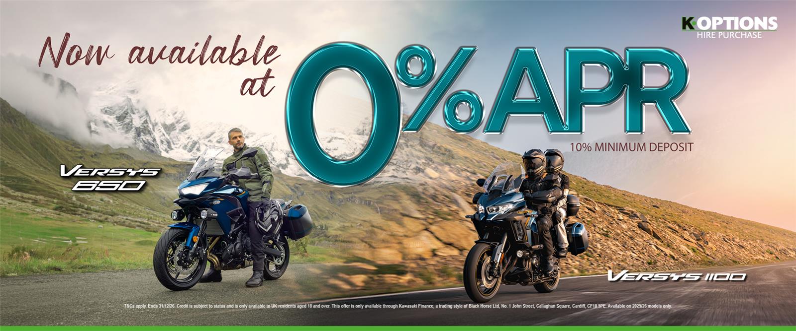Full Versys range now available with 0% finance