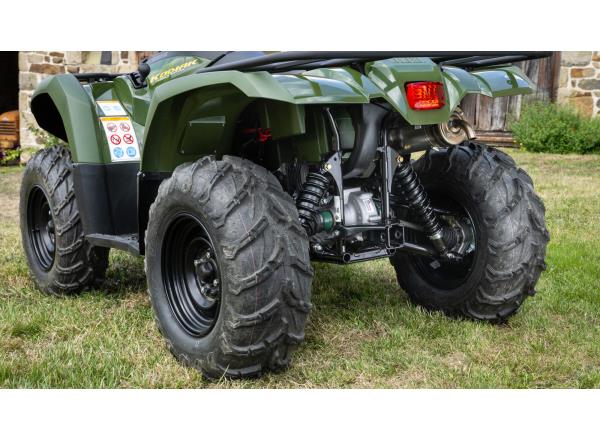 Long-stroke KYB gas charged front and rear shocks