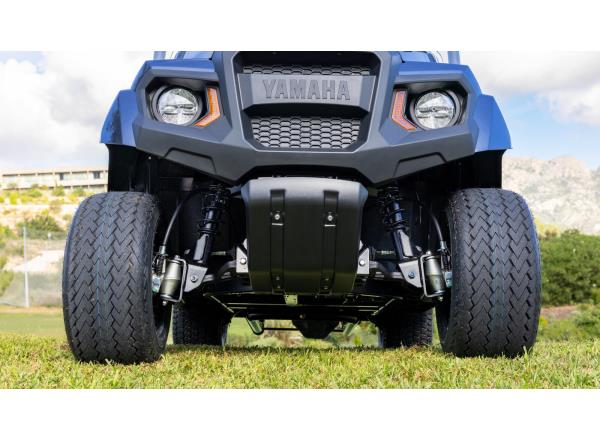 Tough skid plate and stable suspension