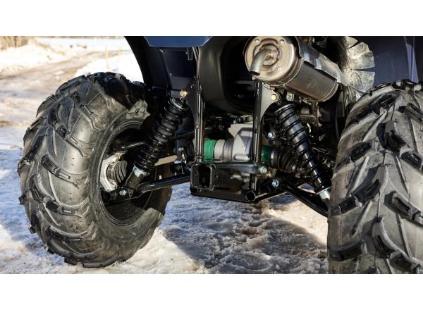 Long-stroke KYB gas charged front and rear shocks