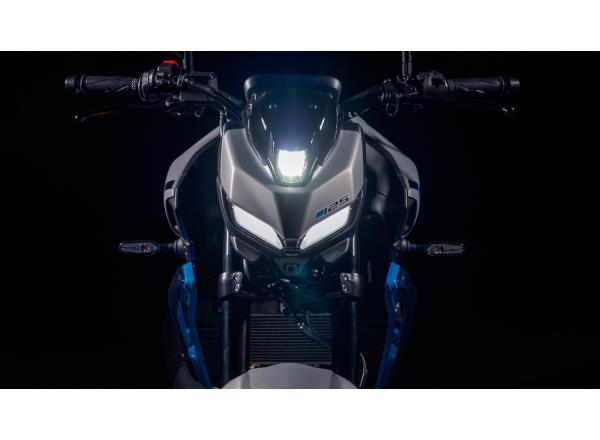 Sharp face with blade-like LED lights